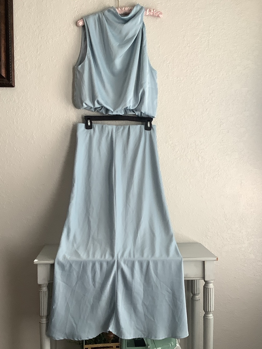 Light Blue Maxi Dress - Women's Two-Piece Maxi Dress